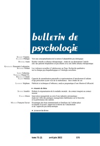 Bulletin de psychologie Bulletin de psychologie