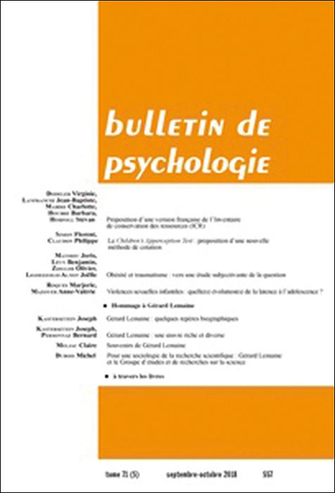 Bulletin de psychologie. Varia
