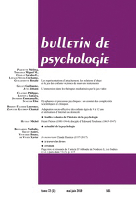 Bulletin de psychologie. Varia