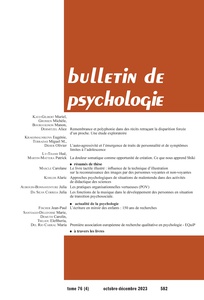  Bulletin de psychologie