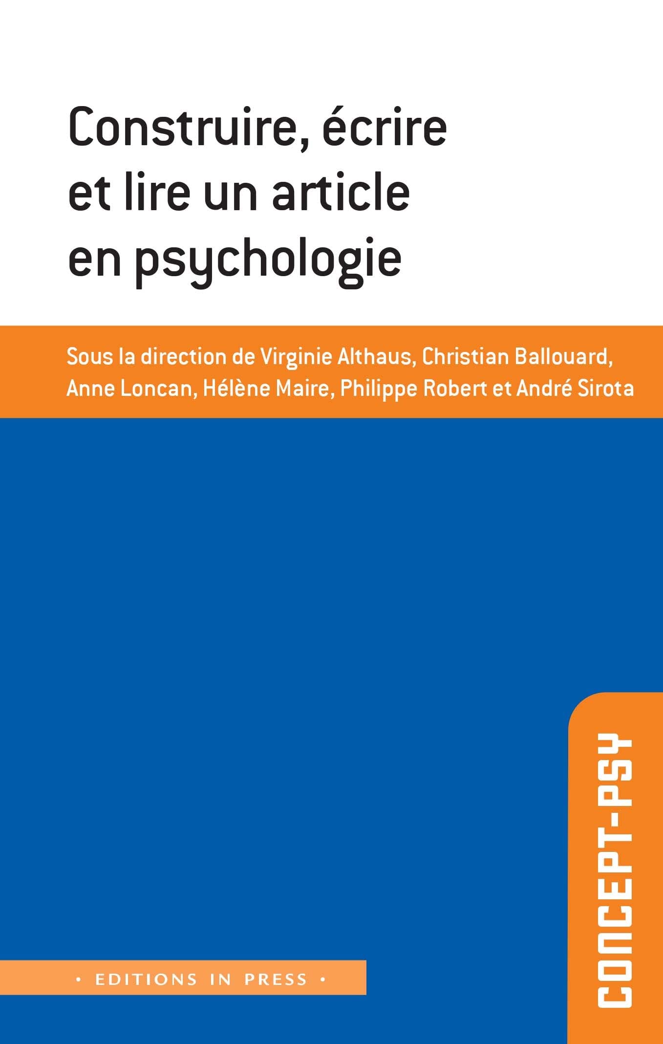 Construire, écrire et lire un article en psychologie