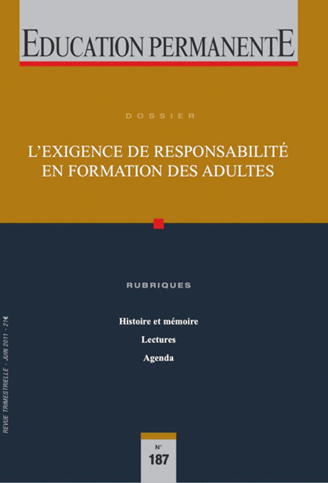 Éducation permanente. Dossier « L’exigence de responsabilités en formation des adultes »