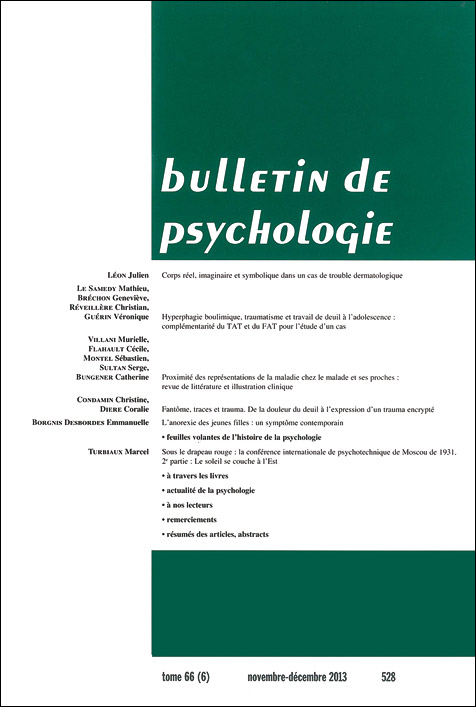 Bulletin de psychologie n° 528