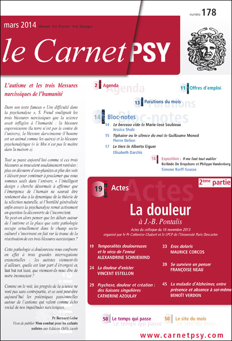 Le Carnet psy. Dossier « La Douleur. 2e partie »