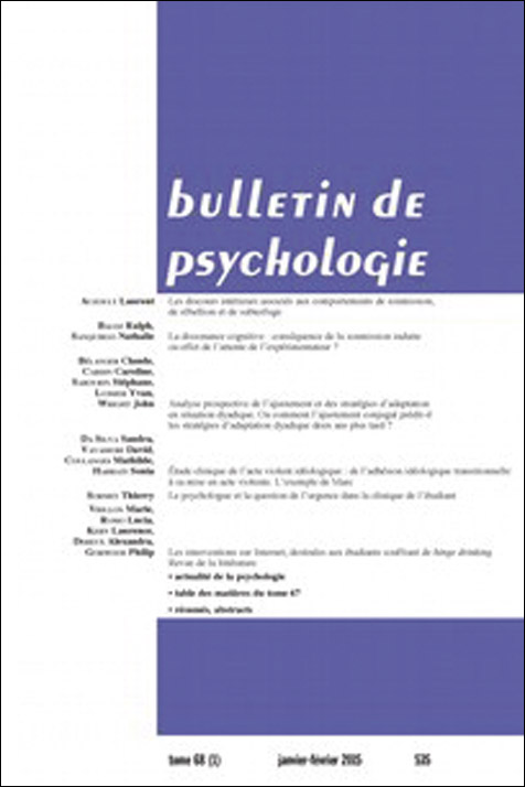 Bulletin de psychologie n° 535