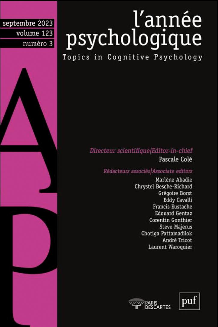 L’année psychologique. Dossier « Mémoire et vieillissement » L’année psychologique. Dossier « Mémoire et vieillissement »