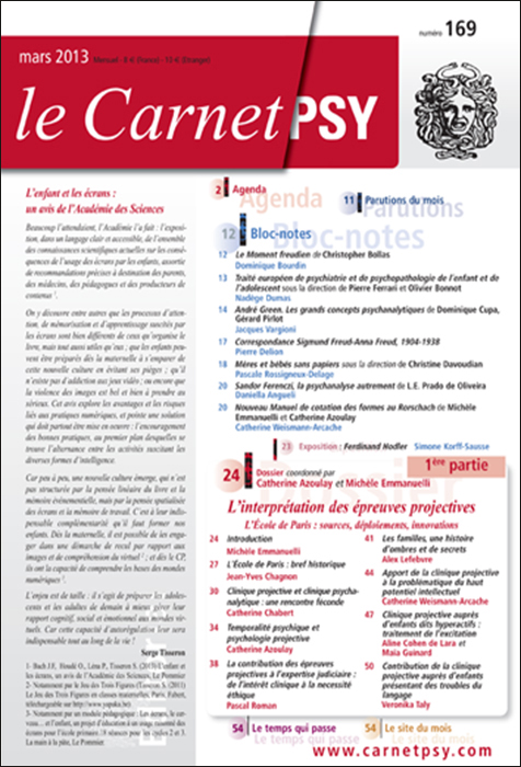 Le Carnet Psy. Dossier « L’interprétation des épreuves projectives – 1re partie »