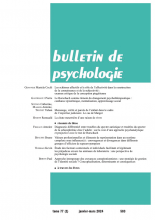 Bulletin de psychologie n° 583