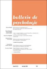 Bulletin de psychologie n° 543