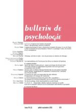 Bulletin de psychologie n°573