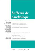 Bulletin de psychologie. Dossier « Perspectives pédopsychiatriques » 